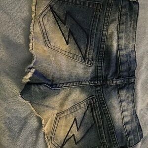 Distressed Jean shorts